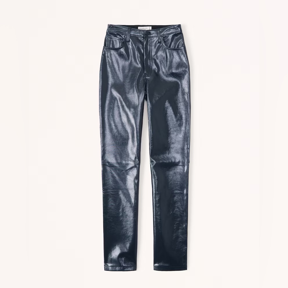 NWT Abercrombie & Fitch The 90’s Straight Ultra High Rise in Patent Navy